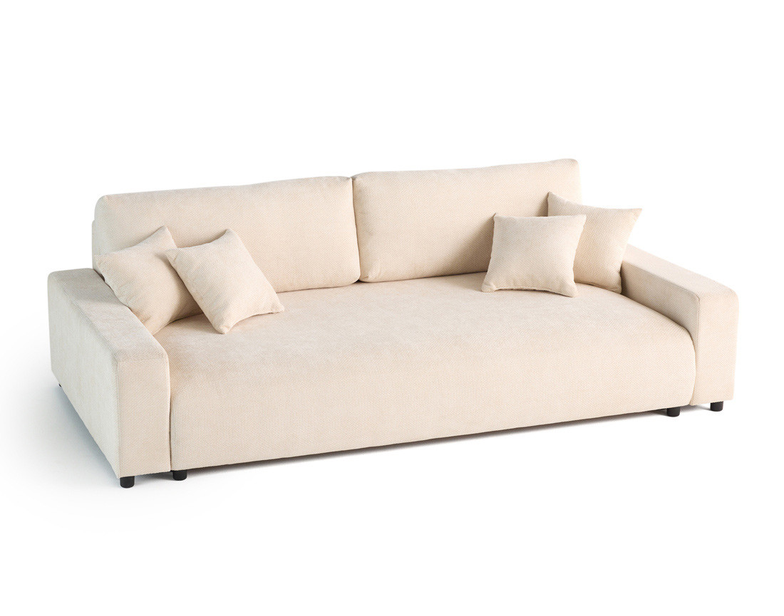 Canapé 3 places convertible avec coffre en velours texturé Pivoine