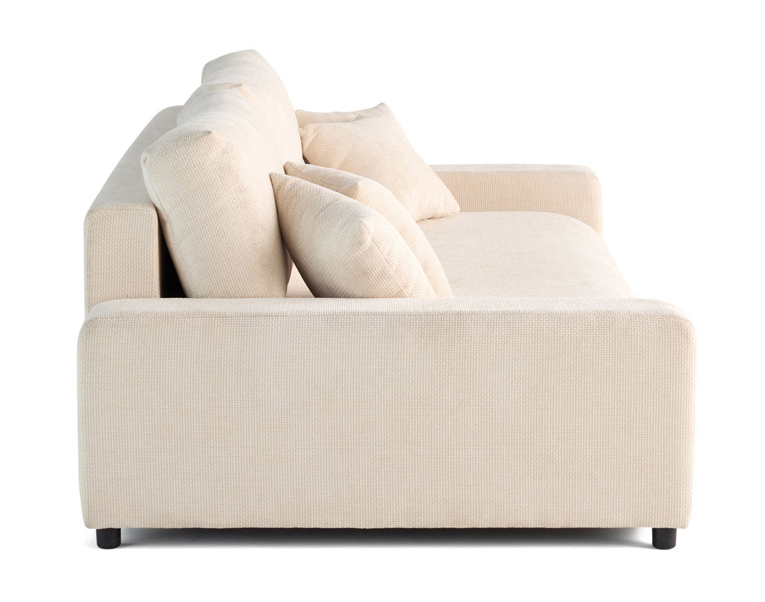 Canapé 3 places convertible avec coffre en velours texturé Pivoine