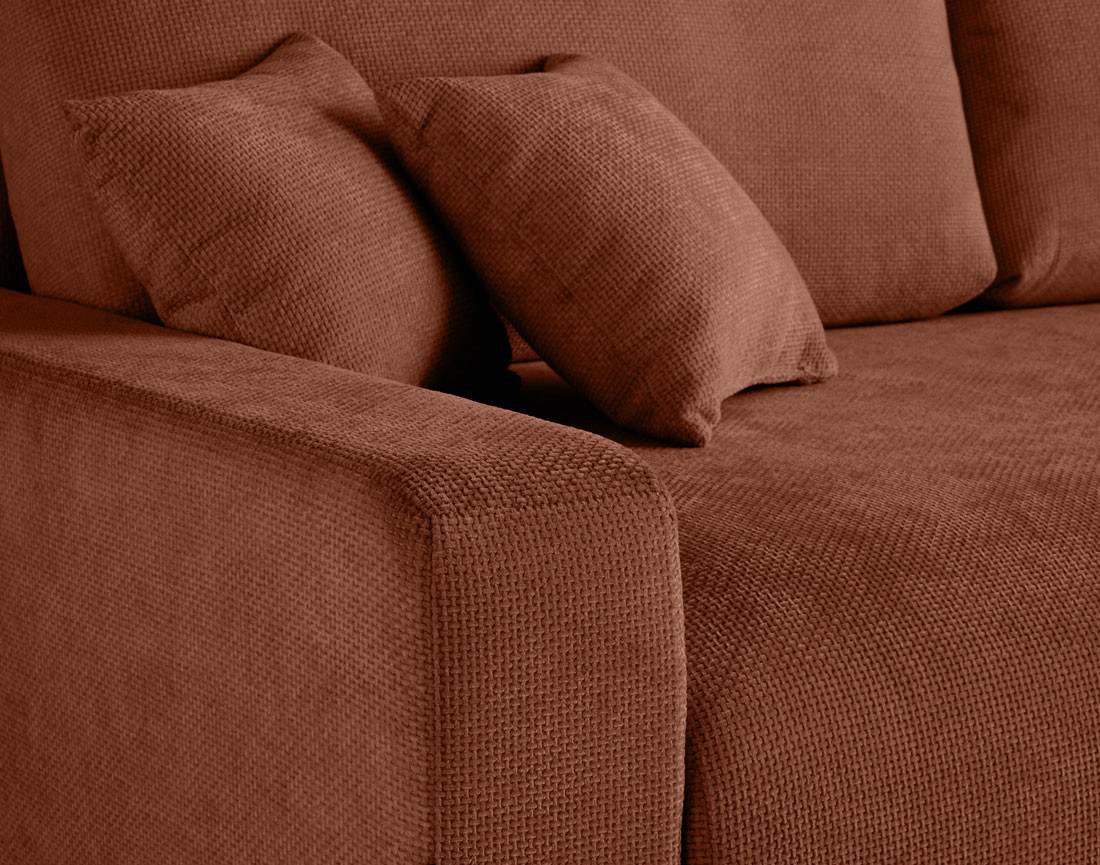 Canapé 3 places convertible avec coffre en velours texturé Pivoine