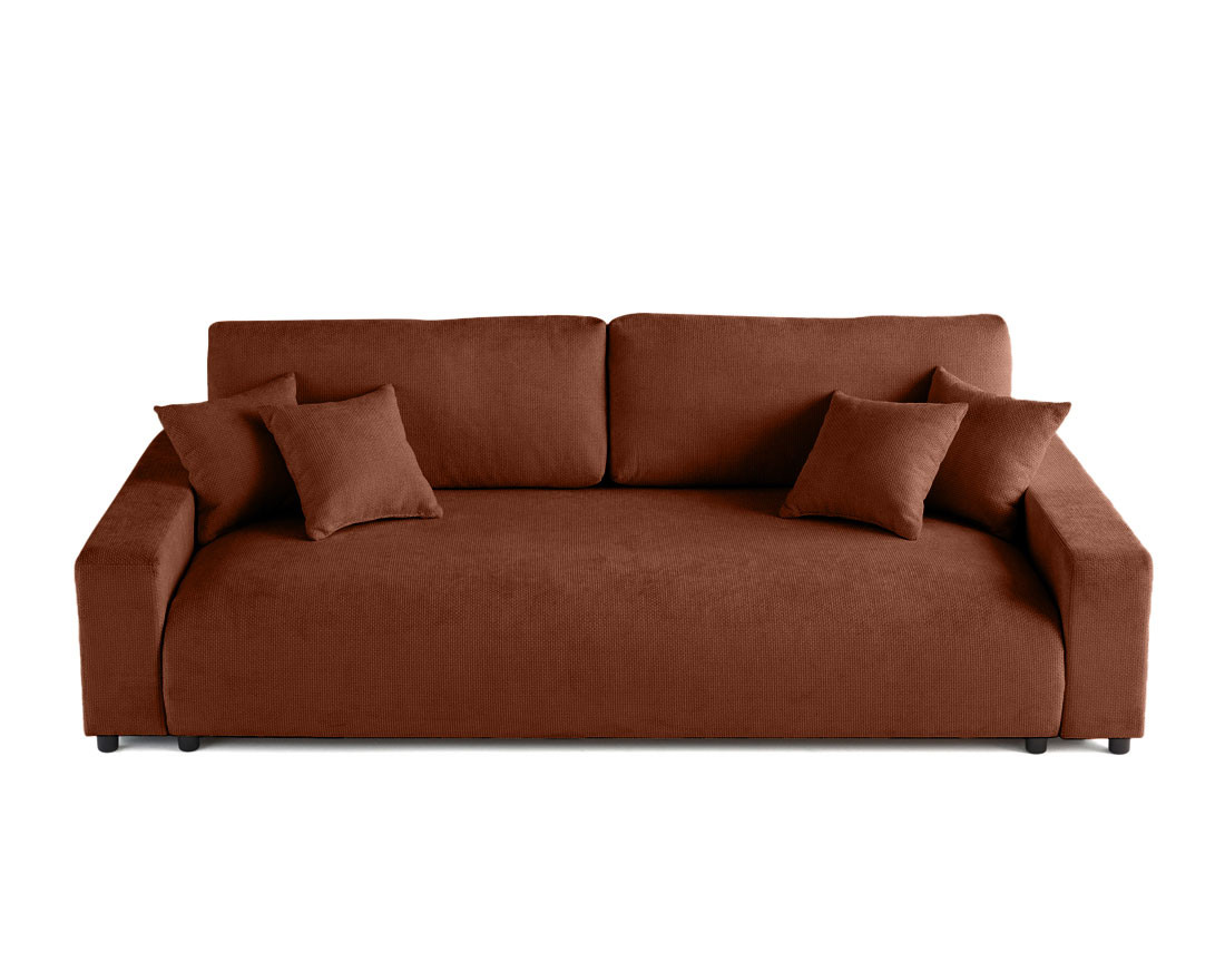 Canapé 3 places convertible avec coffre en velours texturé Pivoine