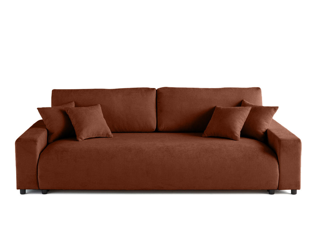 Canapé 3 places convertible avec coffre en velours texturé Pivoine