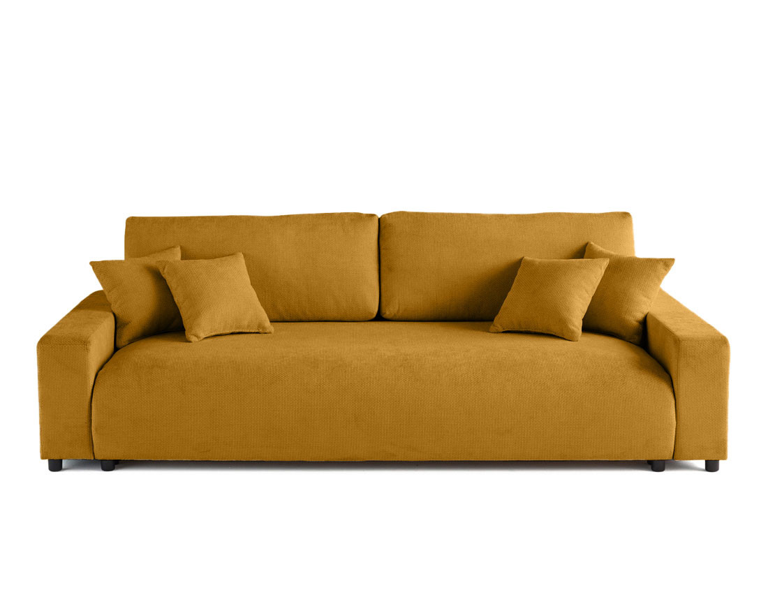 Canapé 3 places convertible avec coffre en velours texturé Pivoine