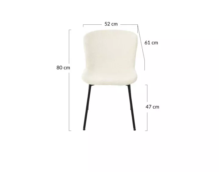 Lot de 4 chaises beige 80cm Castillo