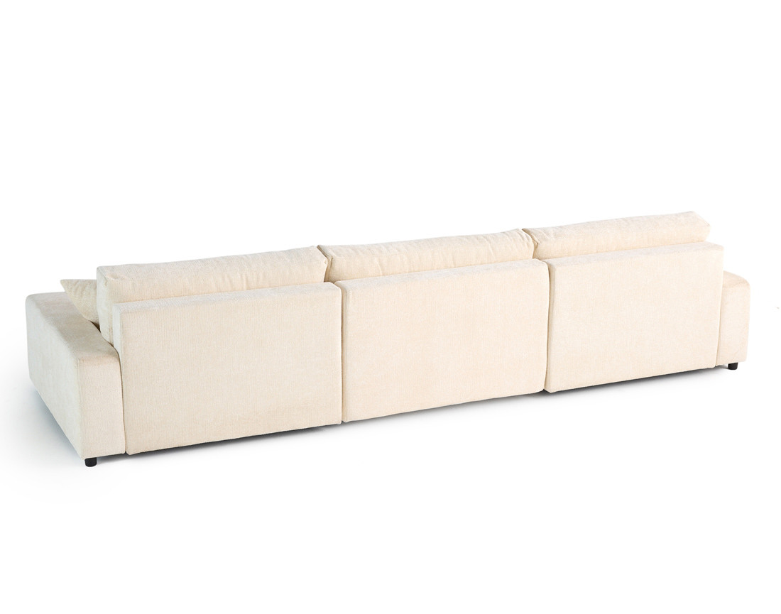 Canapé panoramique en U 7 places convertible avec coffre en velours texturé Pivoine Canapé panoramique en U 7 places convertible avec coffre en velours texturé Pivoine