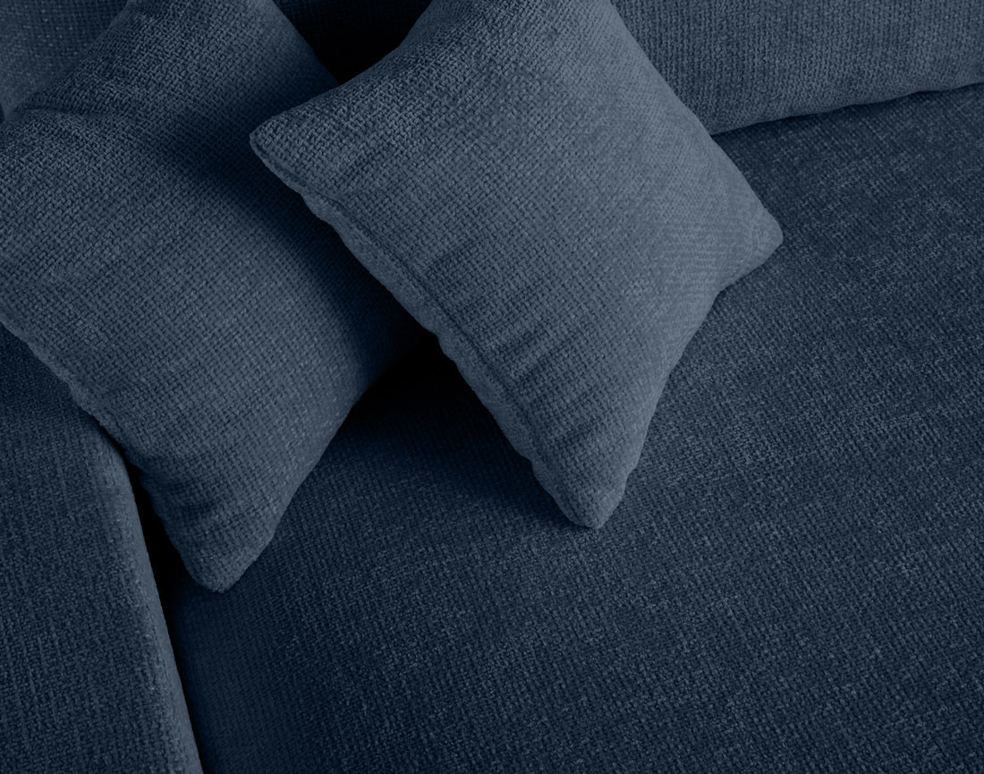 Canapé panoramique en U 7 places convertible avec coffre en velours texturé Pivoine