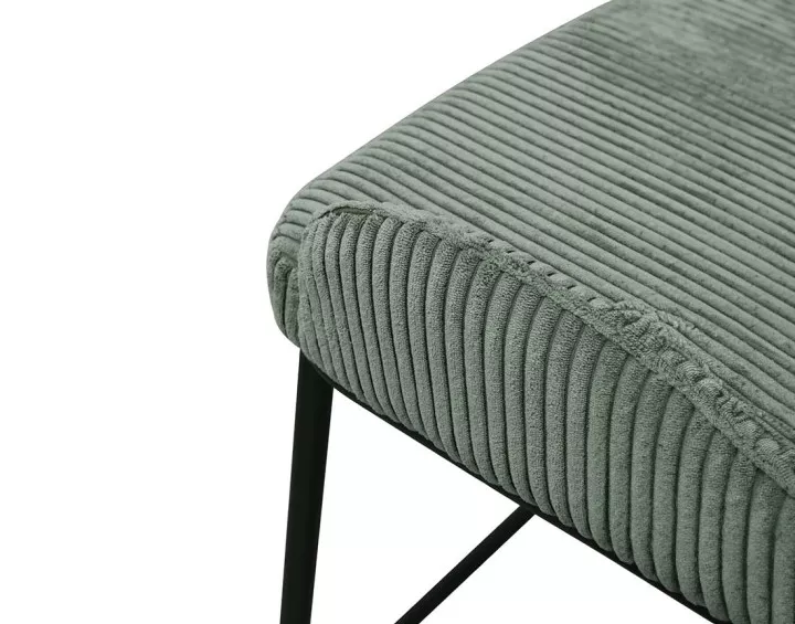 Lot de 2 chaises de bar en velours côtelé vert 65 cm Salinas