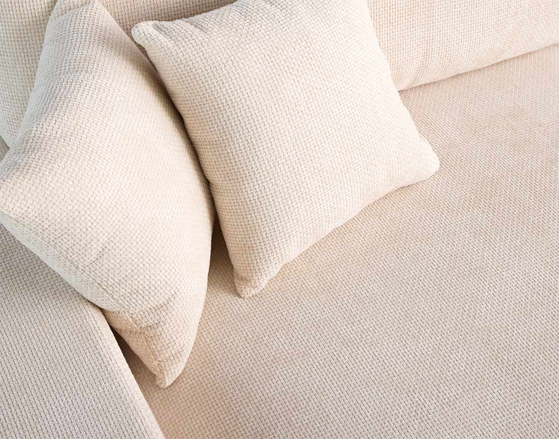 Canapé d'angle réversible 4 places convertible avec coffre en velours texturé Pivoine