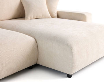 Canapé d'angle réversible 4 places convertible avec coffre en velours texturé Pivoine