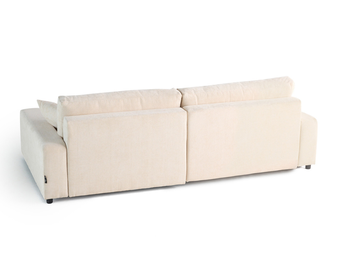 Canapé d'angle réversible 4 places convertible avec coffre en velours texturé Pivoine