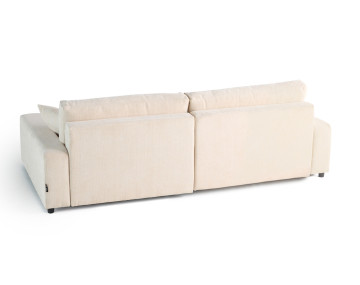 Canapé d'angle réversible 4 places convertible avec coffre en velours texturé Pivoine