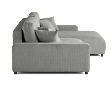 Canapé d'angle réversible 4 places convertible avec coffre en velours texturé Pivoine