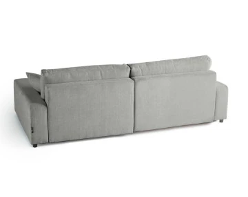 Canapé d'angle réversible 4 places convertible avec coffre en velours texturé Pivoine