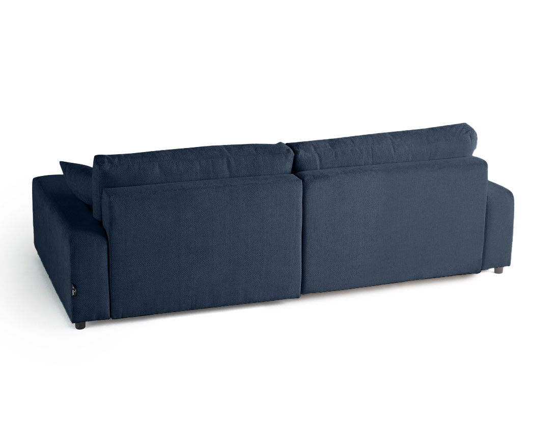 Canapé d'angle réversible 4 places convertible avec coffre en velours texturé Pivoine