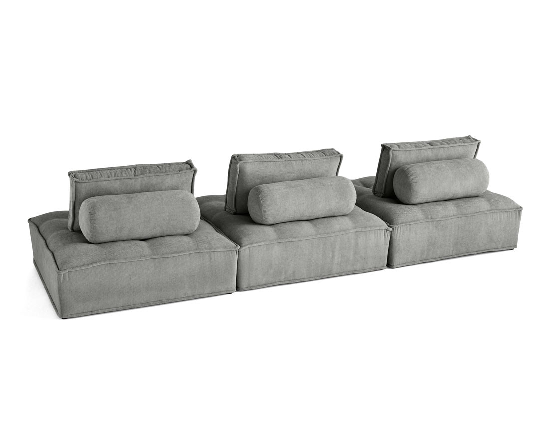 Canapé modulable droit 3 places en velours texturé Marisol Canapé modulable droit 3 places en velours texturé Marisol