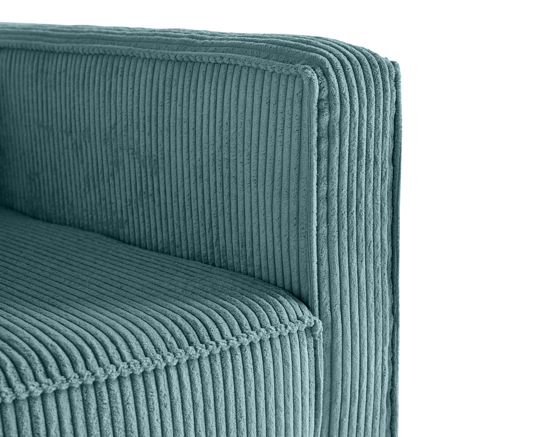 Canapé droit 2 places en velours côtelé Charlie