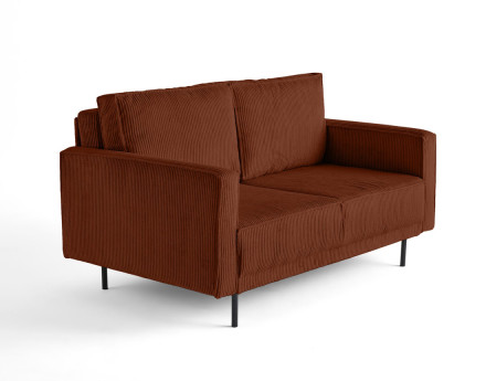 Canapé droit 2 places en velours côtelé Charlie