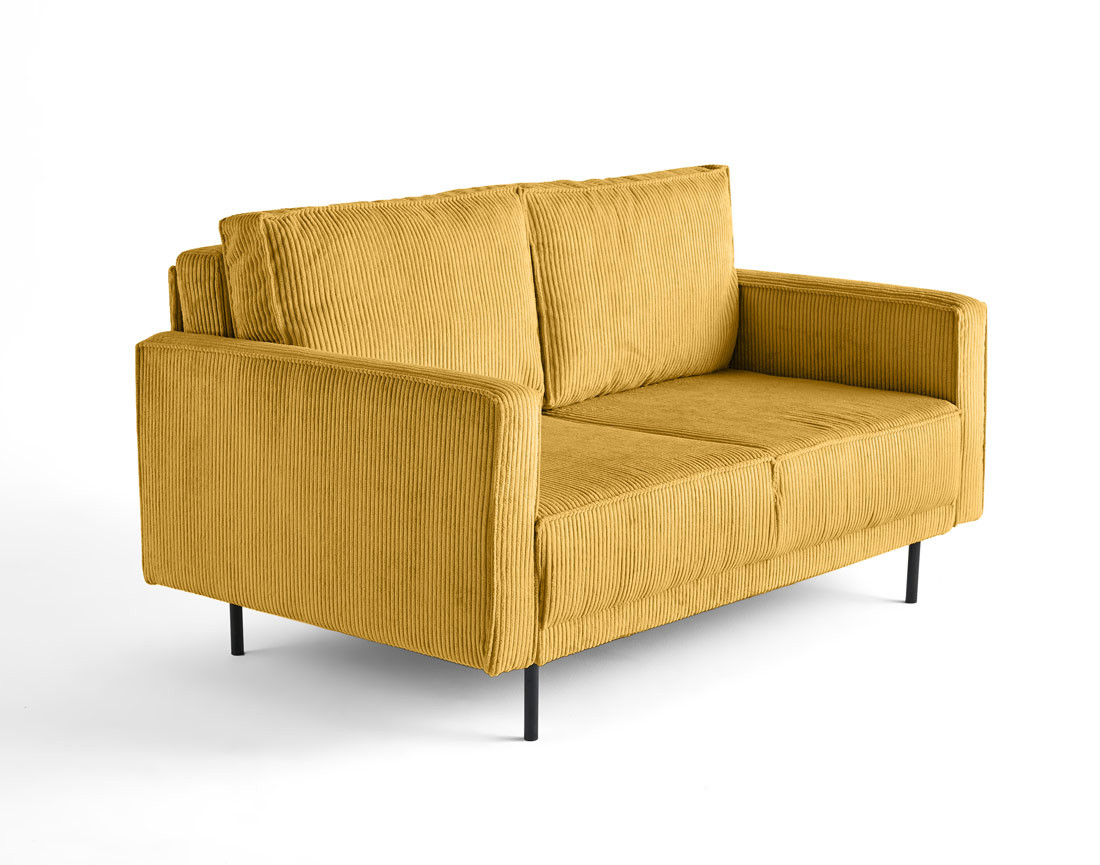 Canapé droit 2 places en velours côtelé Charlie