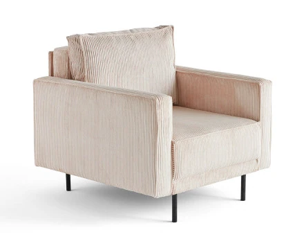 Fauteuil en velours côtelé avec pieds hauts Charlie