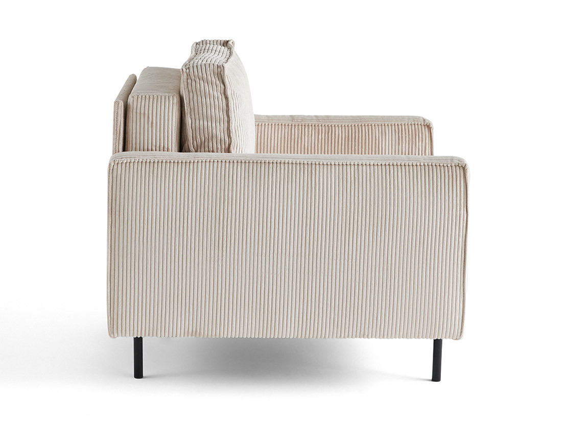 Fauteuil en velours côtelé avec pieds hauts Charlie