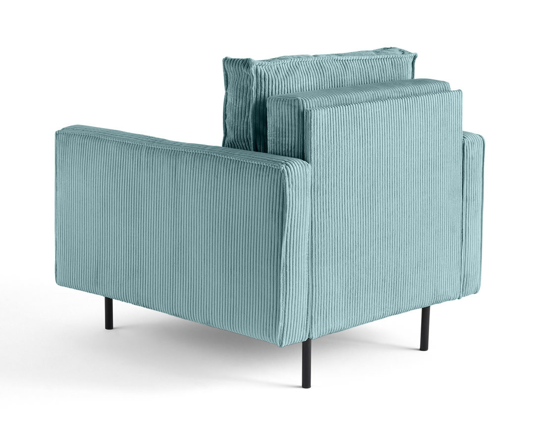 Fauteuil en velours côtelé avec pieds hauts Charlie