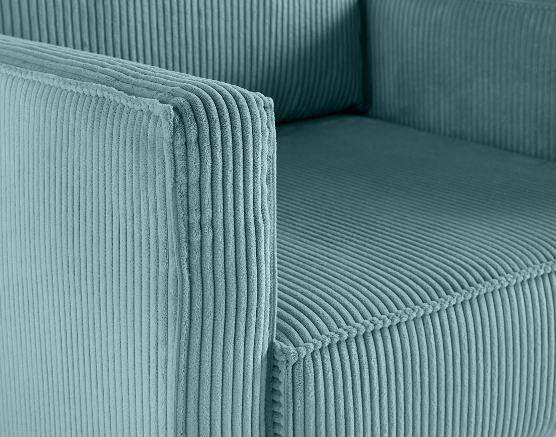 Fauteuil en velours côtelé avec pieds hauts Charlie