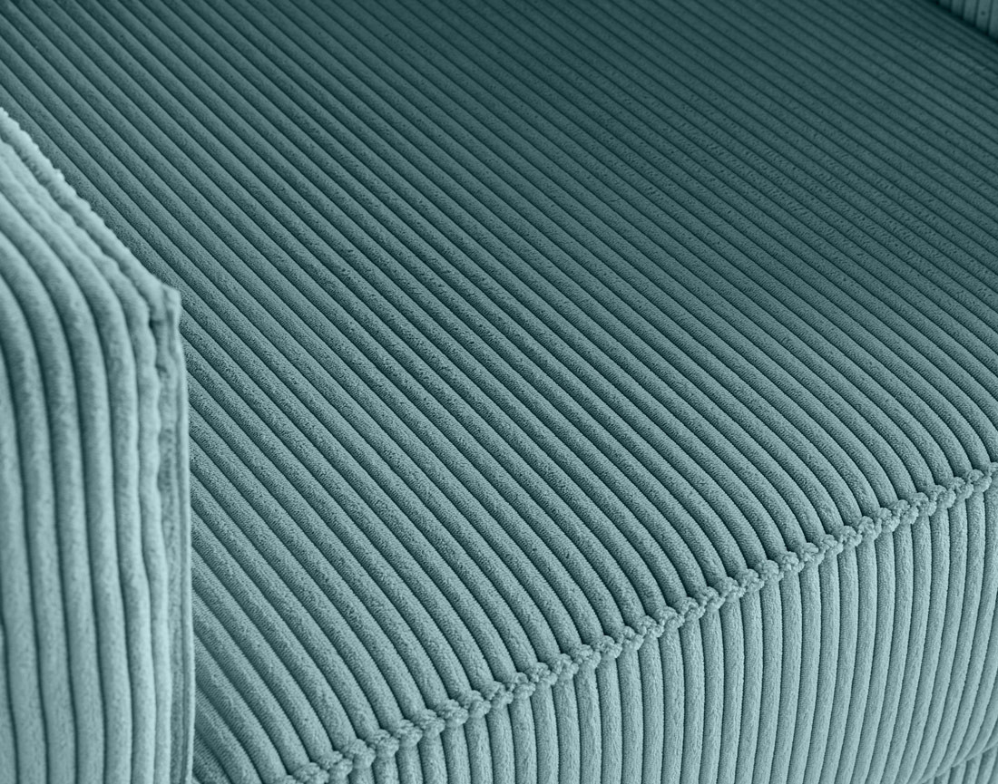 Fauteuil en velours côtelé avec pieds hauts Charlie