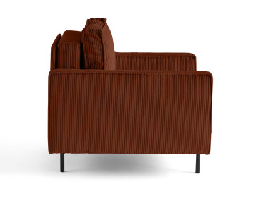 Fauteuil en velours côtelé avec pieds hauts Charlie