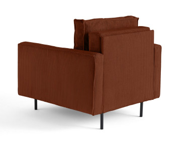 Fauteuil en velours côtelé avec pieds hauts Charlie