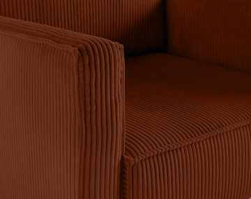 Fauteuil en velours côtelé avec pieds hauts Charlie