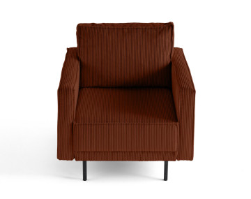 Fauteuil en velours côtelé avec pieds hauts Charlie