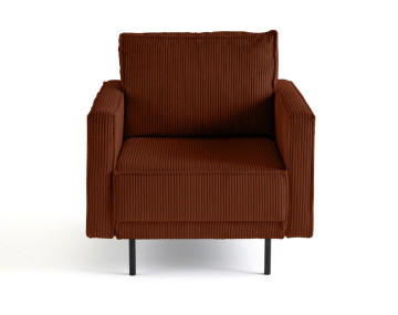 Fauteuil en velours côtelé avec pieds hauts Charlie