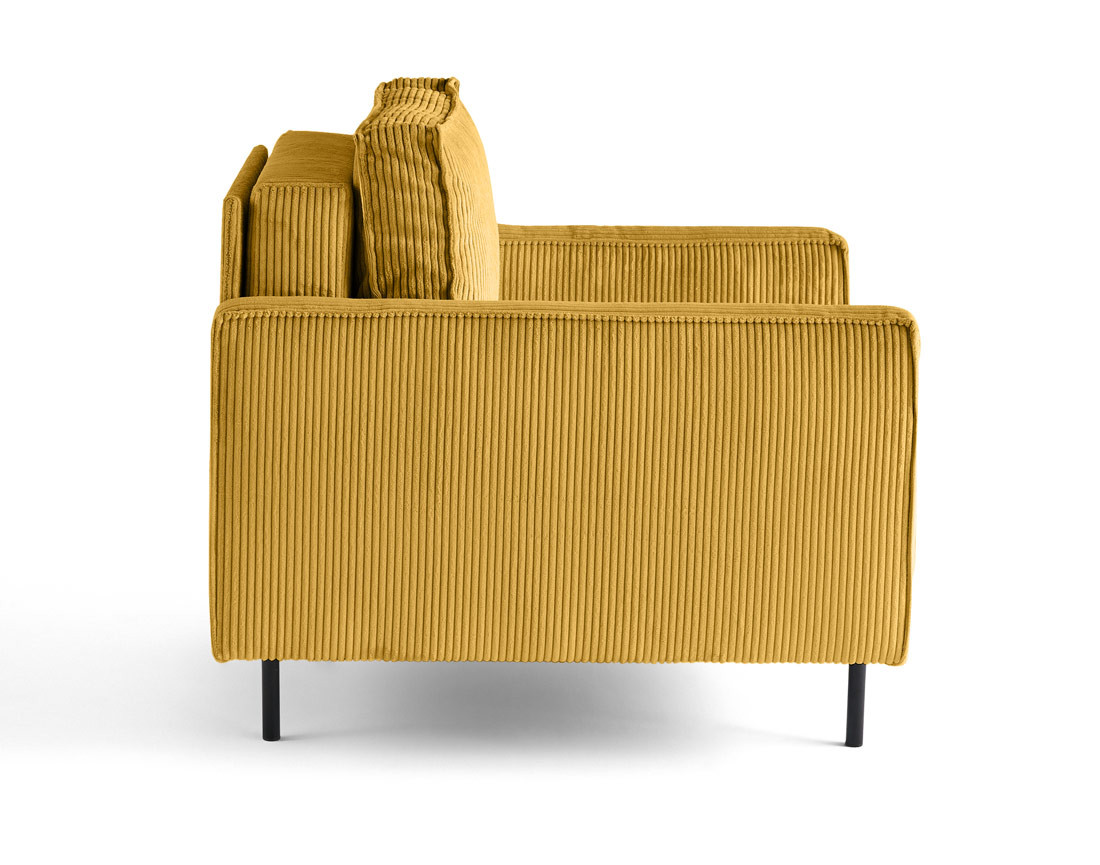 Fauteuil en velours côtelé avec pieds hauts Charlie