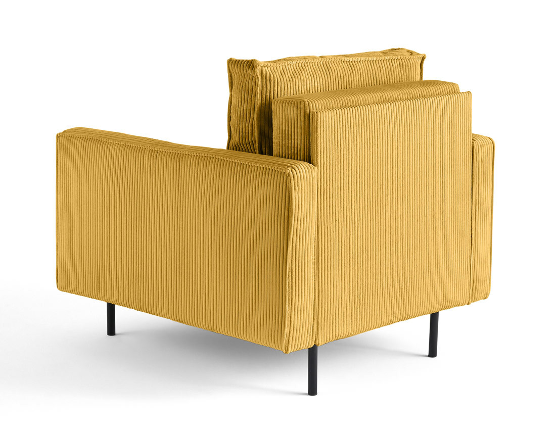 Fauteuil en velours côtelé avec pieds hauts Charlie