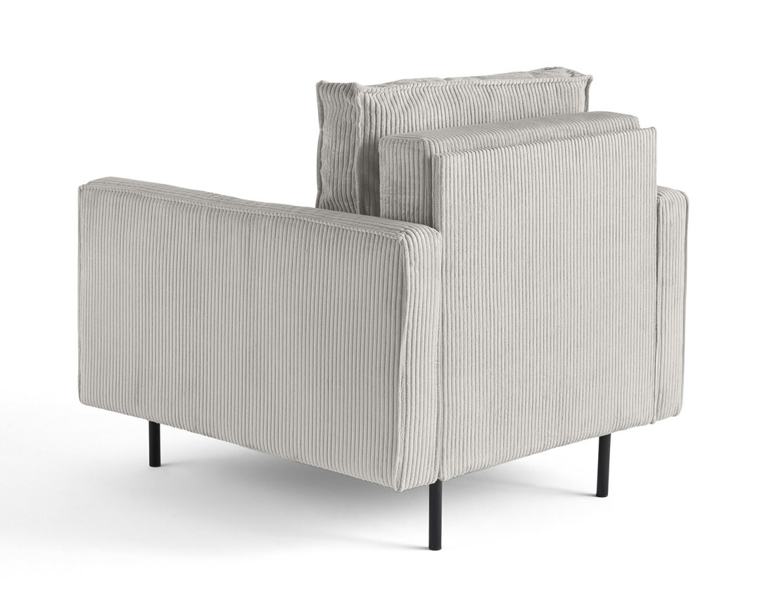 Fauteuil en velours côtelé avec pieds hauts Charlie