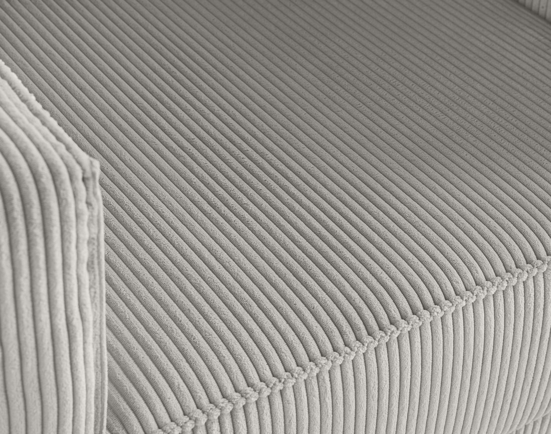 Fauteuil en velours côtelé avec pieds hauts Charlie