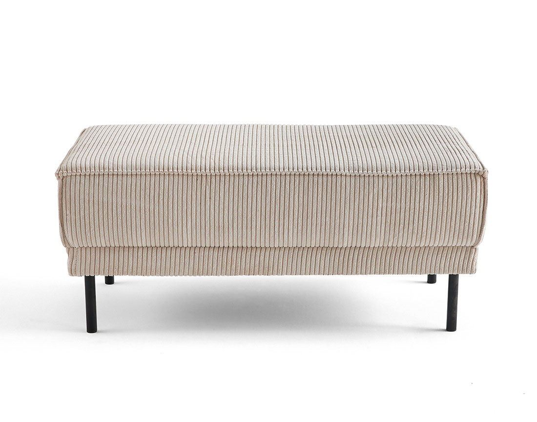 Pouf en velours côtelé avec pieds hauts Charlie