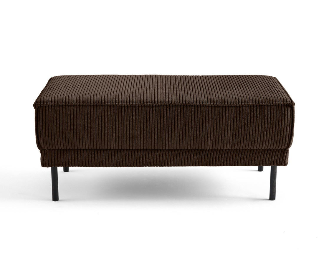 Pouf en velours côtelé avec pieds hauts Charlie