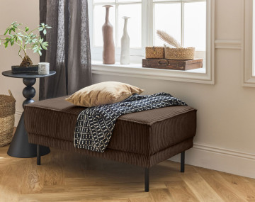 Pouf en velours côtelé avec...