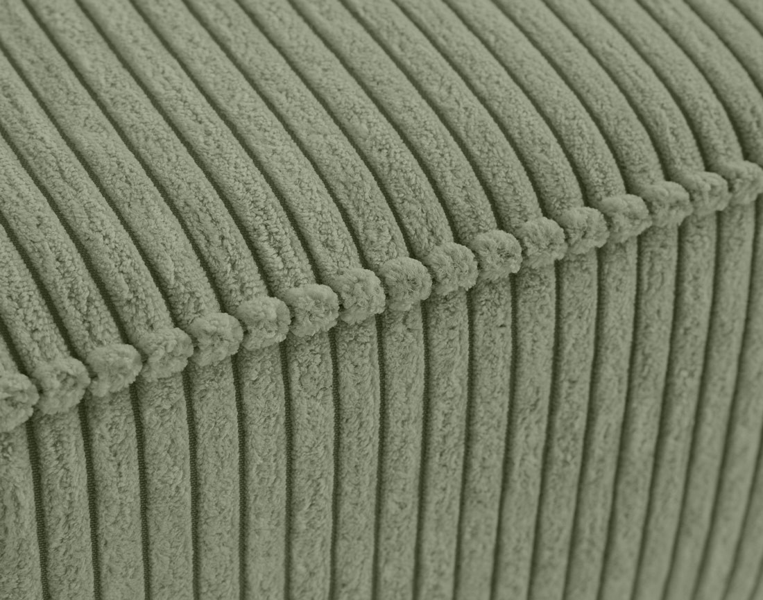 Pouf en velours côtelé avec pieds hauts Charlie