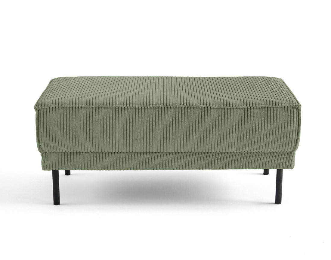 Pouf en velours côtelé avec pieds hauts Charlie