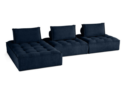 Canapé d'angle modulable 4 places en velours texturé Marisol