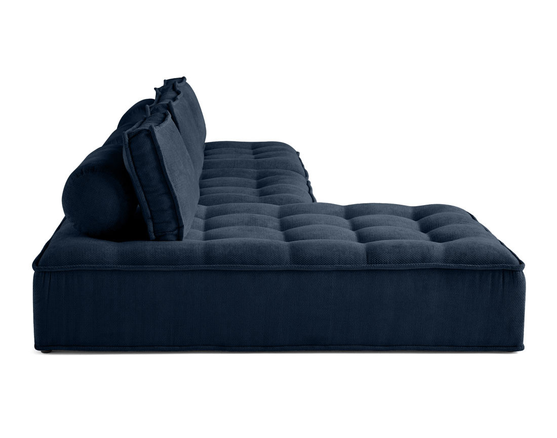 Canapé d'angle modulable 4 places en velours texturé Marisol