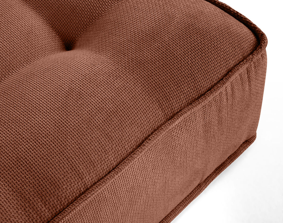 Canapé panoramique modulable 7 places en velours texturé Marisol