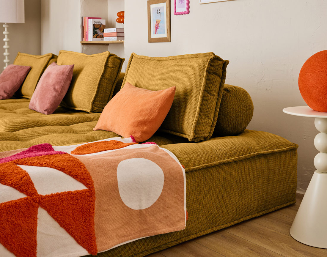 Lot de deux coussins de dossier en velours texturé Marisol