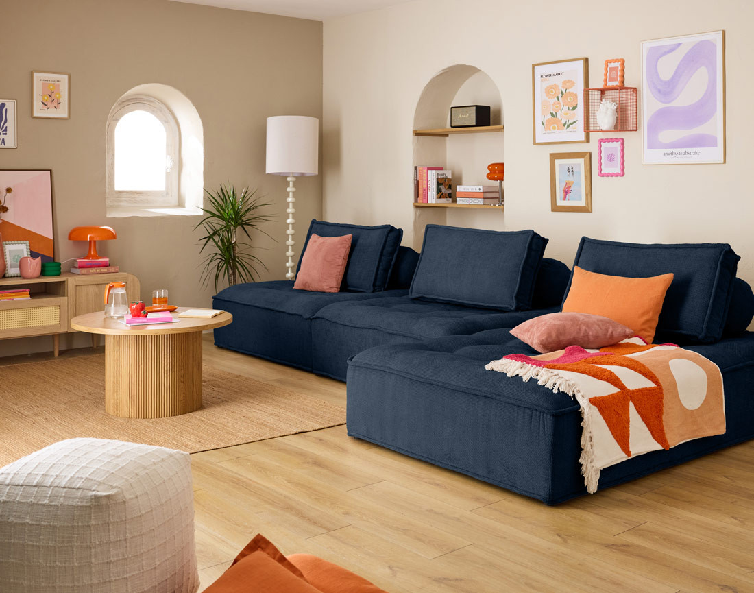 Lot de deux coussins de dossier en velours texturé Marisol