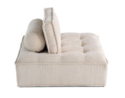 Module d'assise 1 place en velours texturé Marisol