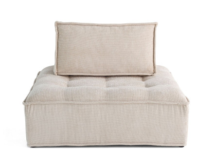 Module d'assise 1 place en velours texturé Marisol