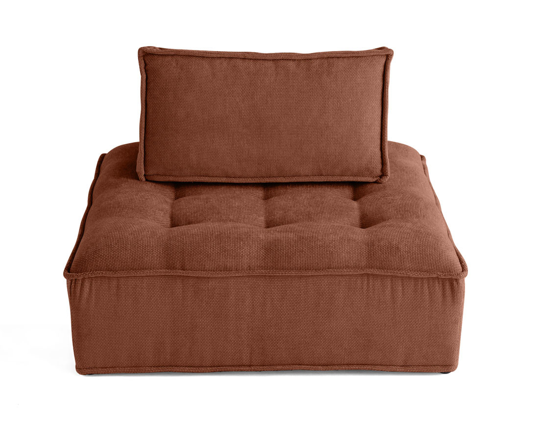 Module d'assise 1 place en velours texturé Marisol