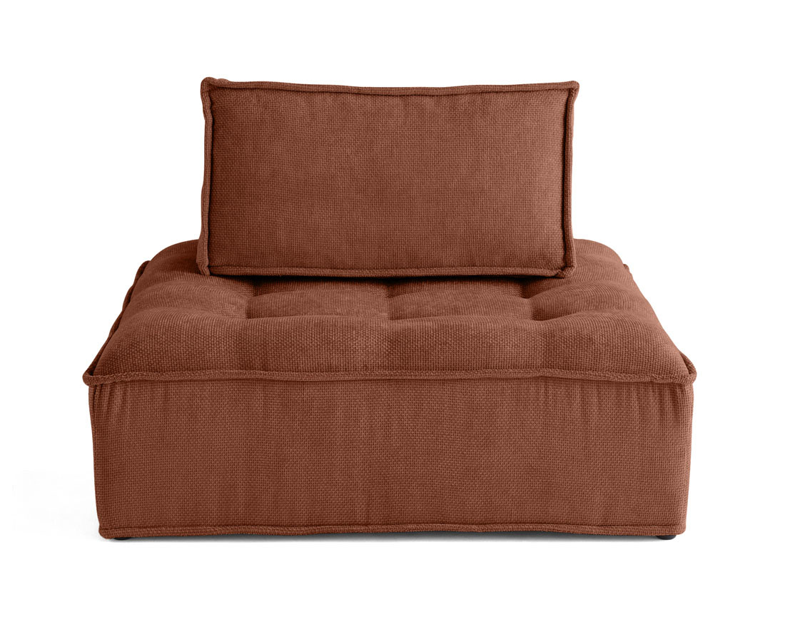 Module d'assise 1 place en velours texturé Marisol