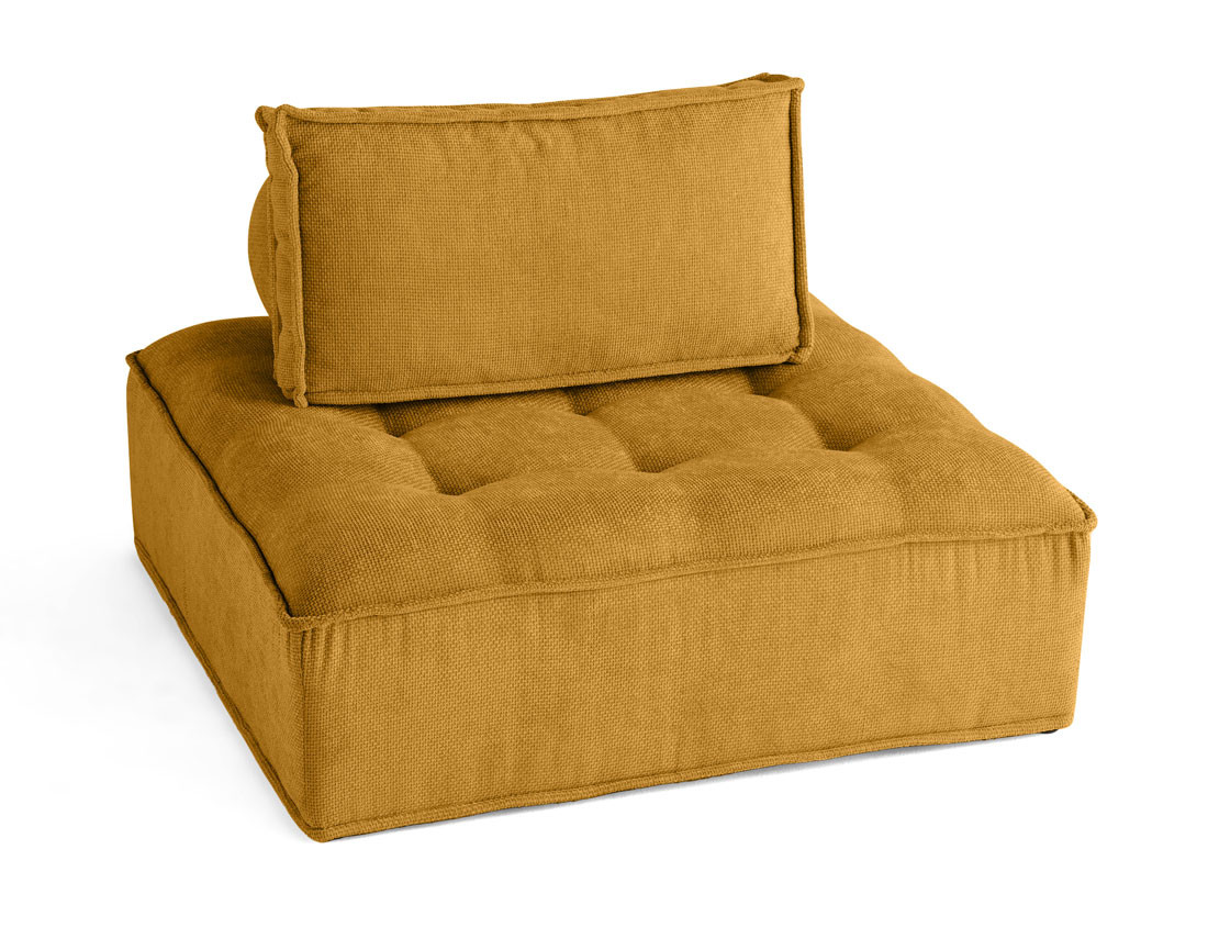 Module d'assise 1 place en velours texturé Marisol